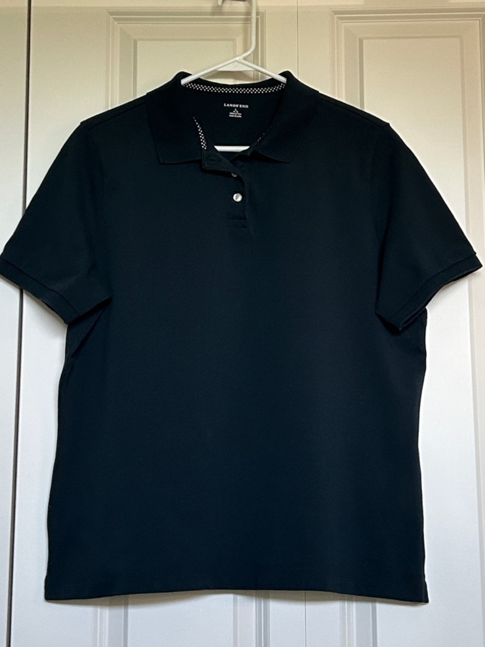 Lands' End Women's Polo - Black - Size L (14-16)